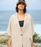 Camisa Mujer 100% Lino Capella Beige