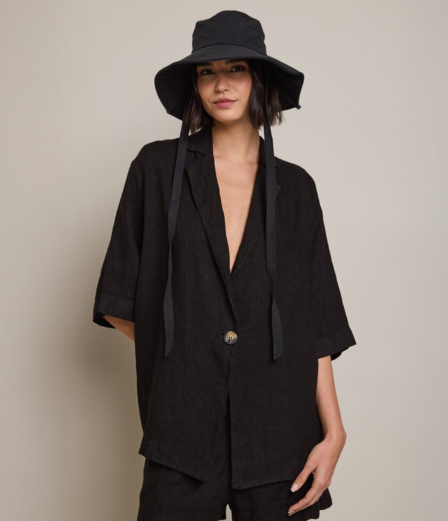 Camisa Mujer 100% Lino Capella Negro