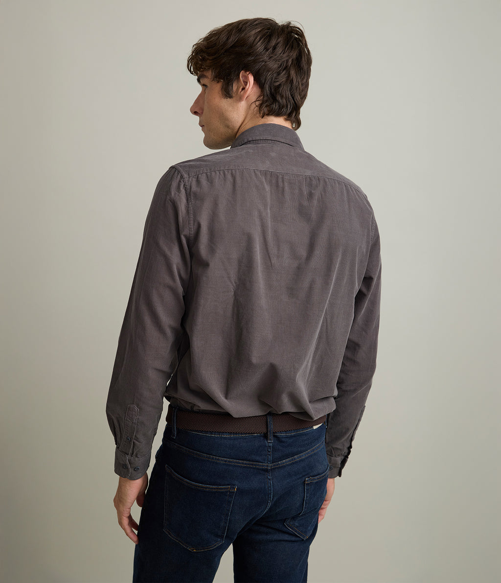 Camisa Hombre Cotelé Collins Gris