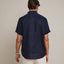 Camisa Hombre Lino M/Corta Dablin Azul Marino