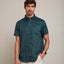 Camisa Hombre Lino M/Corta Dablin Verde Oscuro