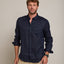 Camisa Hombre Lino M/Larga Dablin Azul Marino