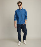 Camisa Hombre Denim Grueso Azul Oscuro
