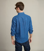 Camisa Hombre Denim Grueso Azul Oscuro