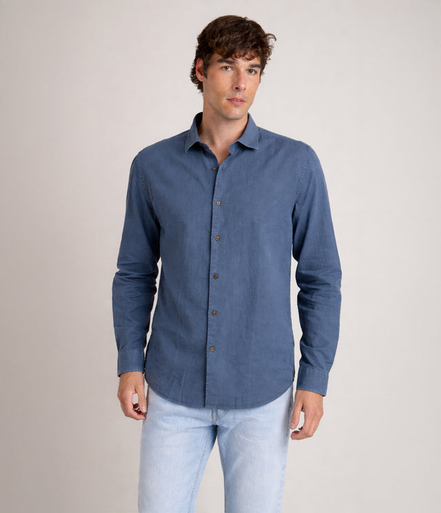 Camisa Hombre Gerry M/Larga Azul