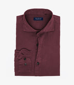 Camisa Hombre Lino Algodón Manga Larga Gerry Burdeo