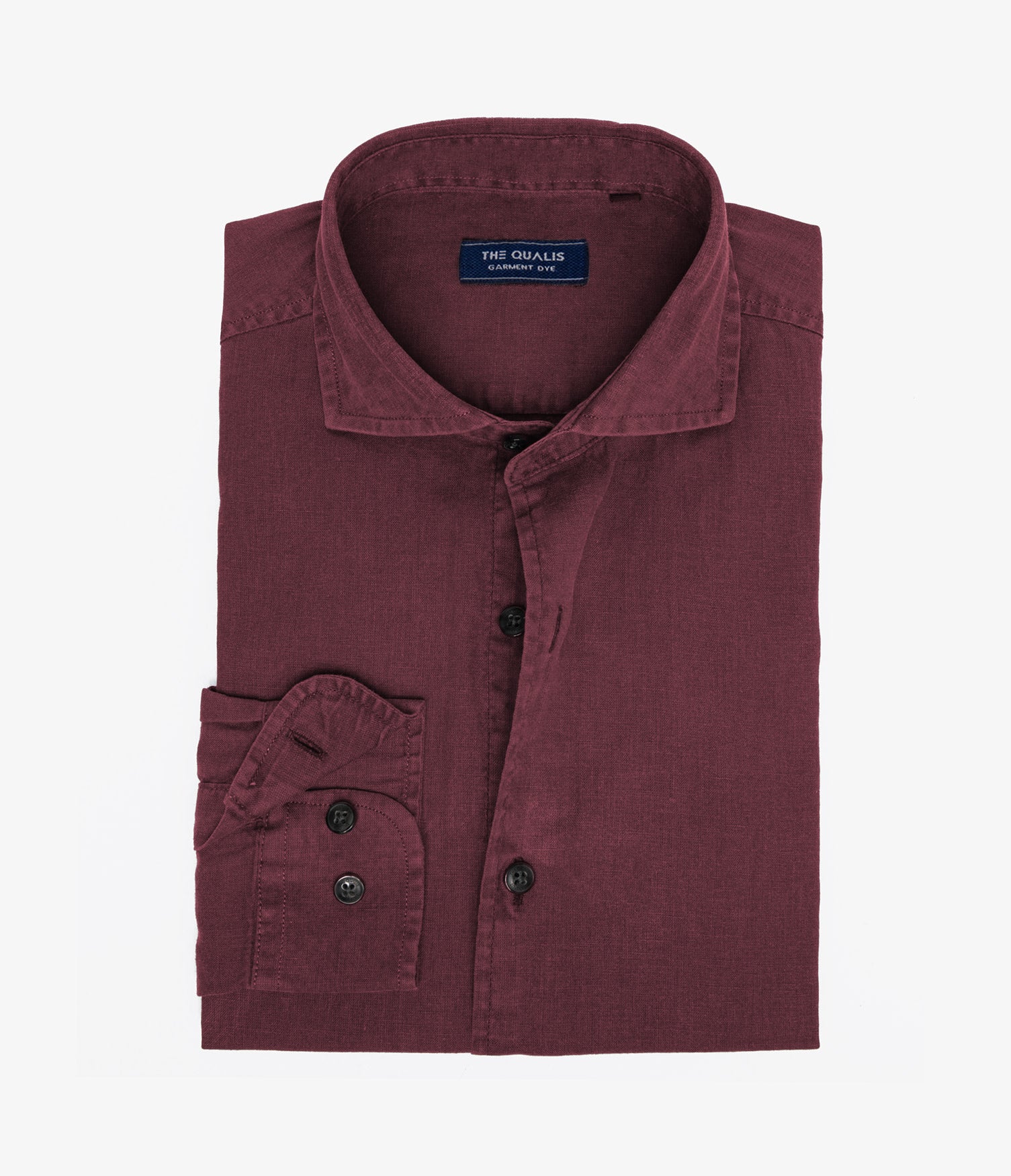 Camisa Hombre Lino Algodón Manga Larga Gerry Burdeo