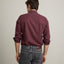 Camisa Hombre Lino Algodón Manga Larga Gerry Burdeo
