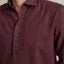 Camisa Hombre Lino Algodón Manga Larga Gerry Burdeo