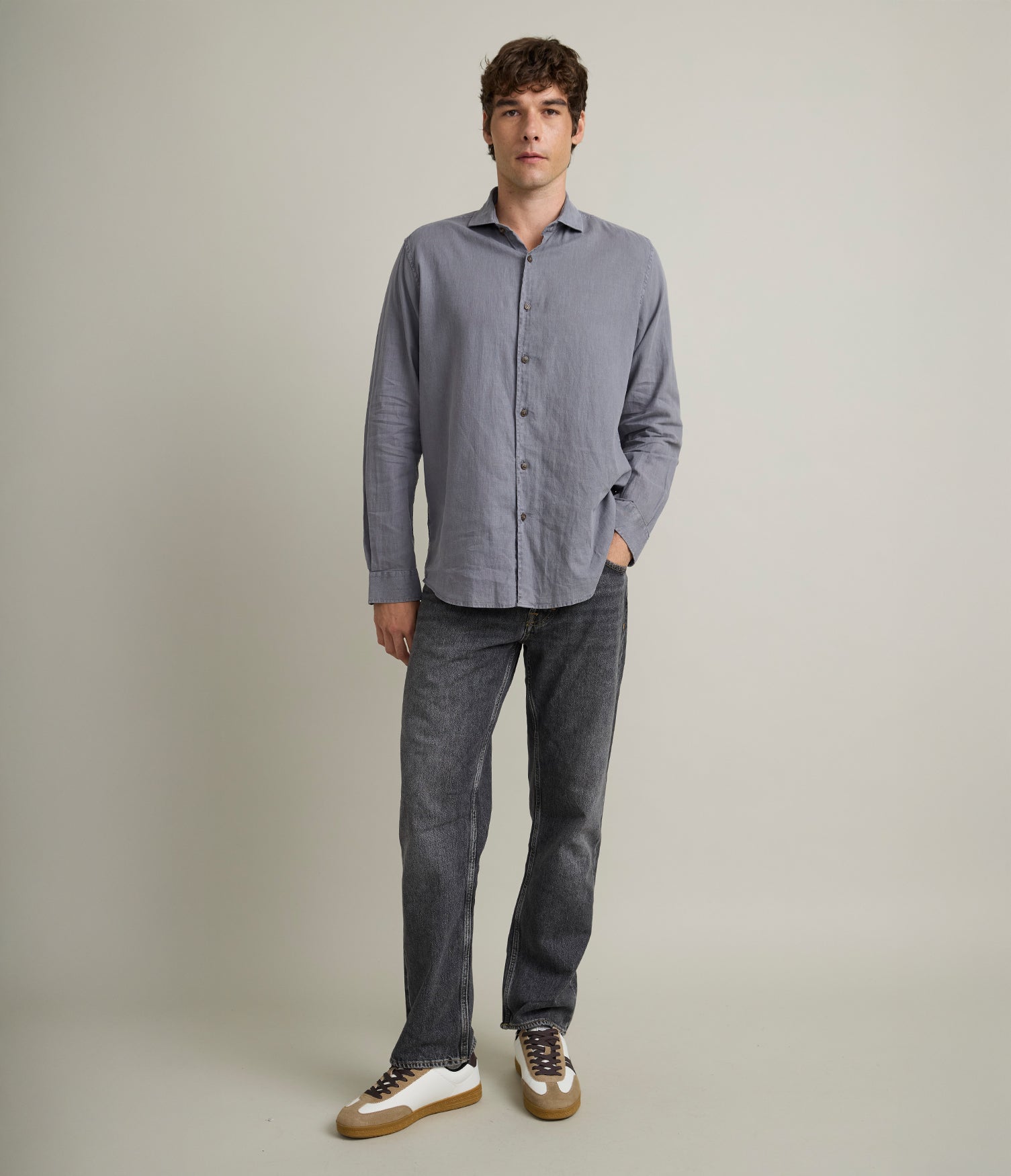 Camisa Hombre Gerry M/Larga Gris