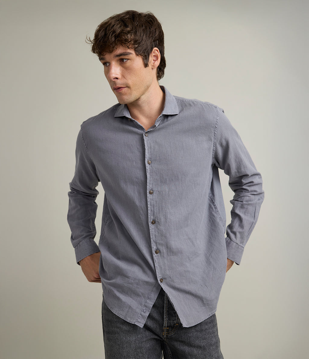Camisa Hombre Gerry M/Larga Gris