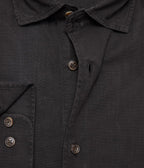 Camisa Hombre Lino Algodón Manga Larga Gerry negro