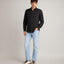 Camisa Hombre Lino Algodón Manga Larga Gerry negro