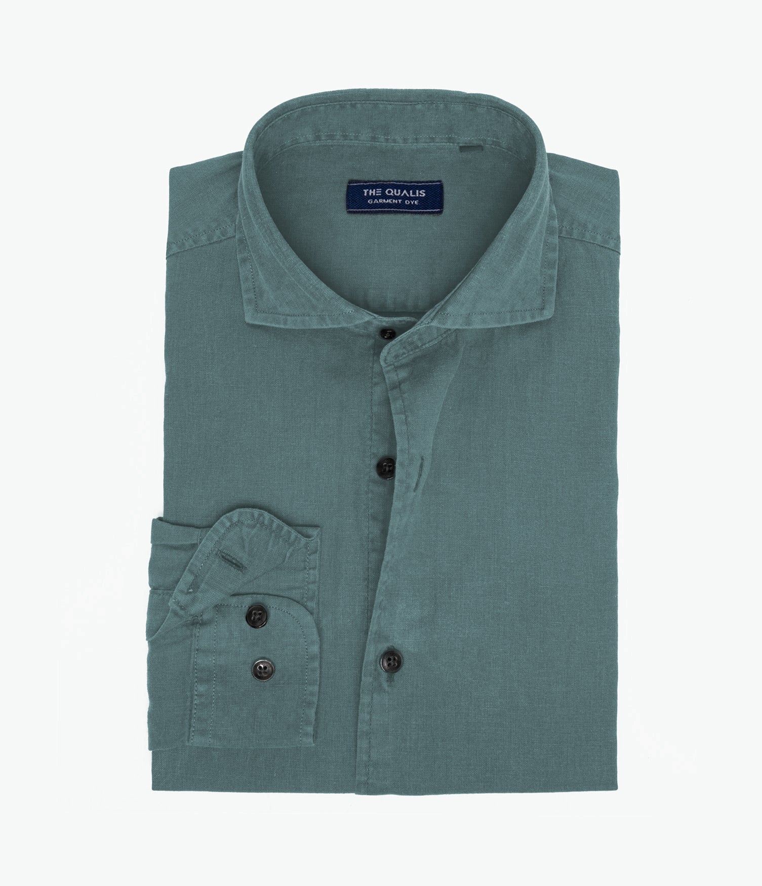 Camisa Hombre Lino Algodón Manga Larga Gerry Verde