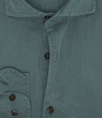 Camisa Hombre Lino Algodón Manga Larga Gerry Verde
