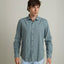 Camisa Hombre Lino Algodón Manga Larga Gerry Verde
