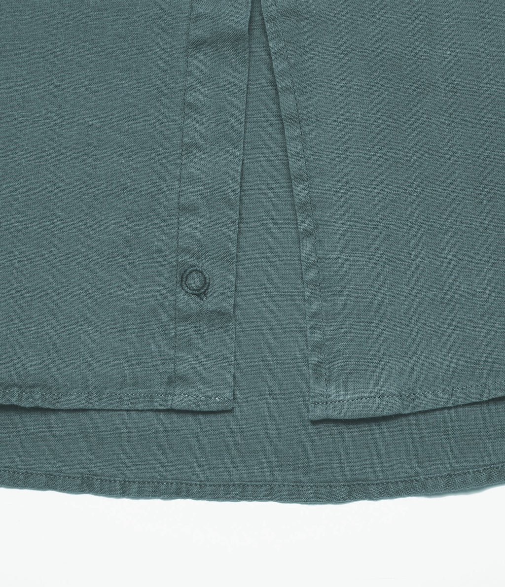 Camisa Hombre Lino Algodón Manga Larga Gerry Verde