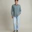 Camisa Hombre Lino Algodón Manga Larga Gerry Verde