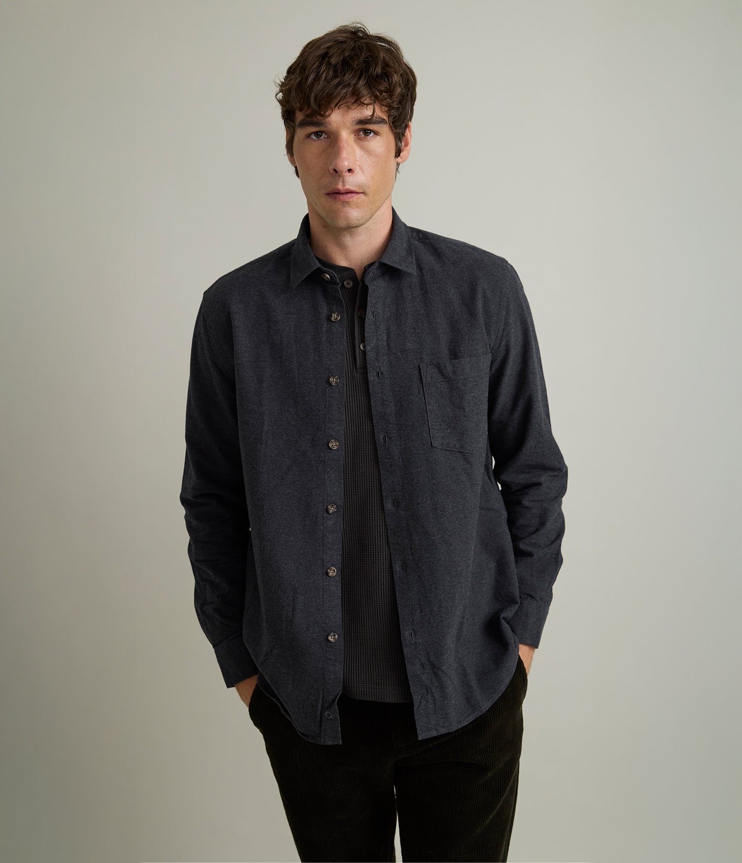 Camisa Hombre Franela Gideon Gris