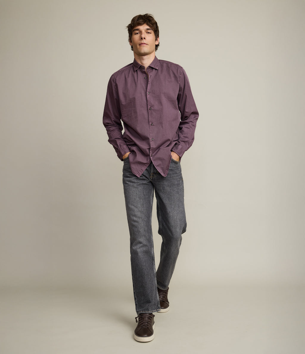 Camisa Hombre 100% algodón Afro burdeo