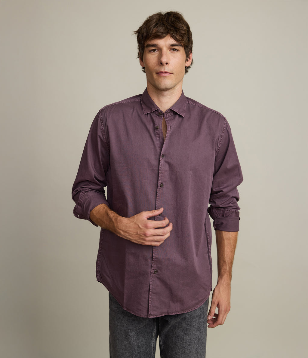 Camisa Hombre 100% algodón Afro burdeo