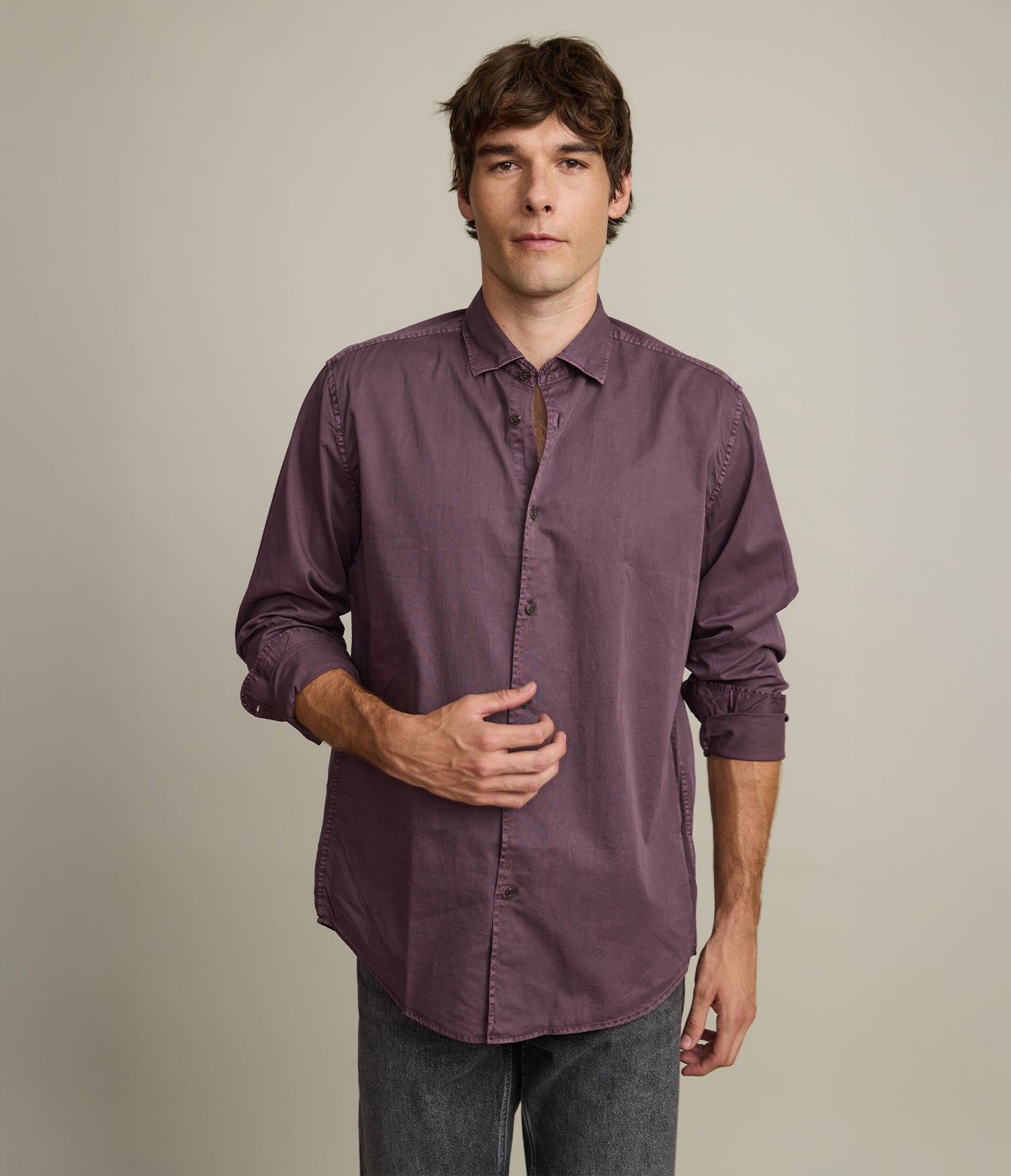 Camisa Hombre 100% algodón Afro burdeo