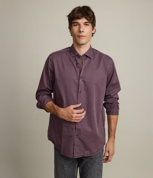 Camisa Hombre 100% algodón Afro burdeo