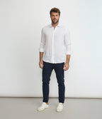 Camisa Hombre Lino Manga Larga Amalfi Blanco