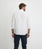 Camisa Hombre Lino Manga Larga Amalfi Blanco