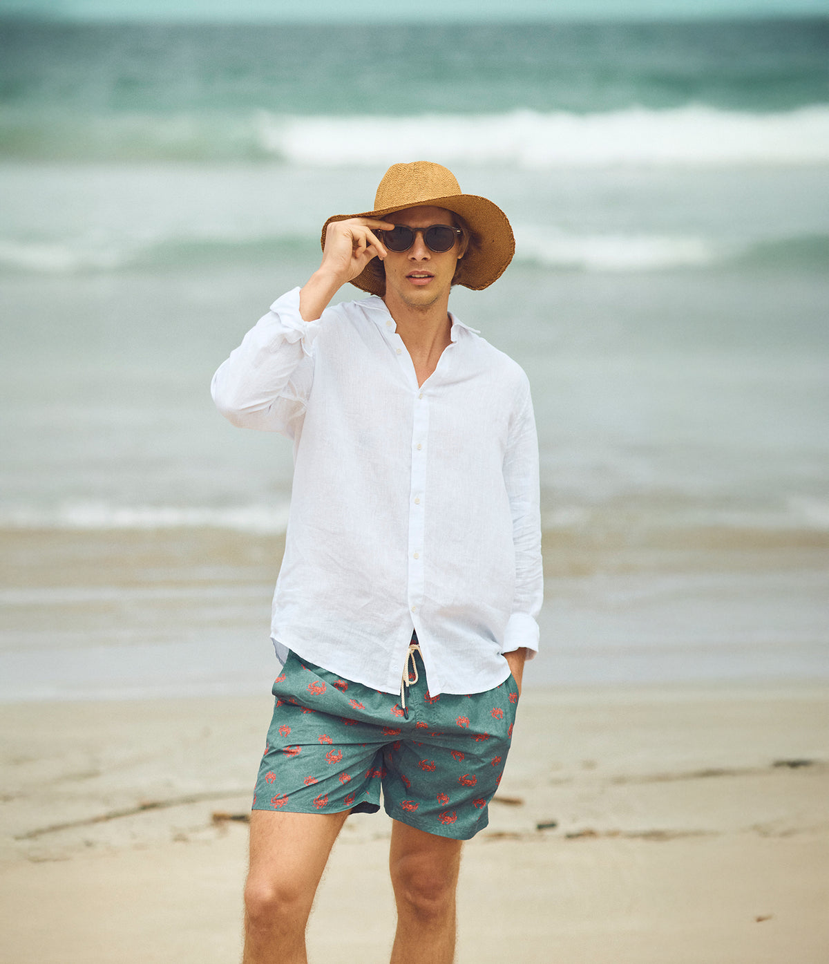 Camisa Hombre Lino Manga Larga Amalfi Blanco