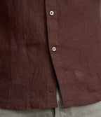 Camisa Hombre Lino Manga Larga Amalfi Burdeo