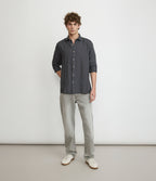 Camisa Hombre Lino Manga Larga Amalfi Gris Marengo