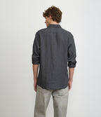 Camisa Hombre Lino Manga Larga Amalfi Gris Marengo
