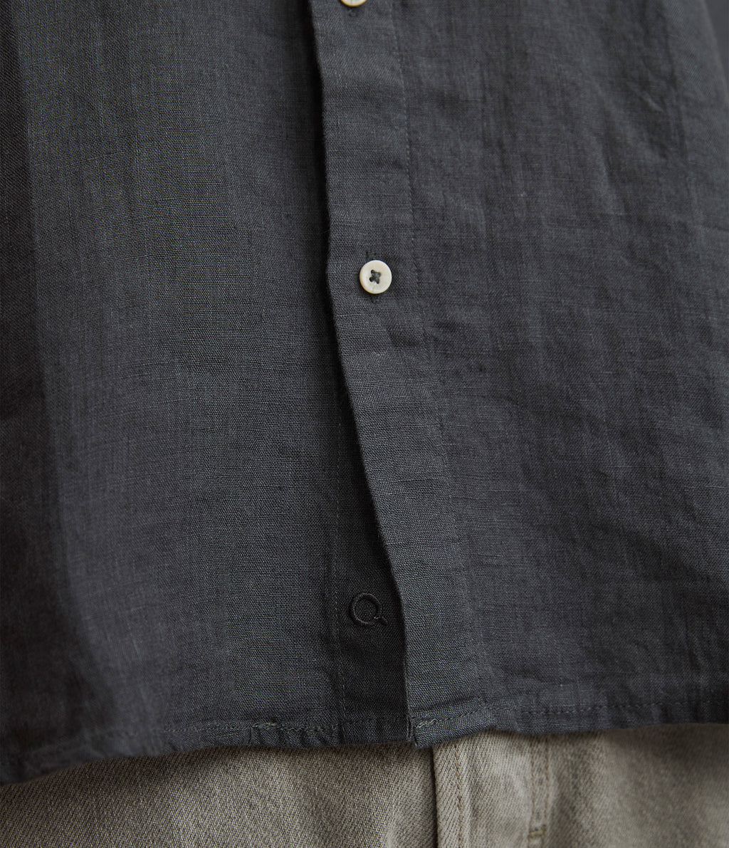 Camisa Hombre Lino Manga Larga Amalfi Gris Marengo