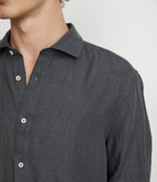 Camisa Hombre Lino Manga Larga Amalfi Gris Marengo