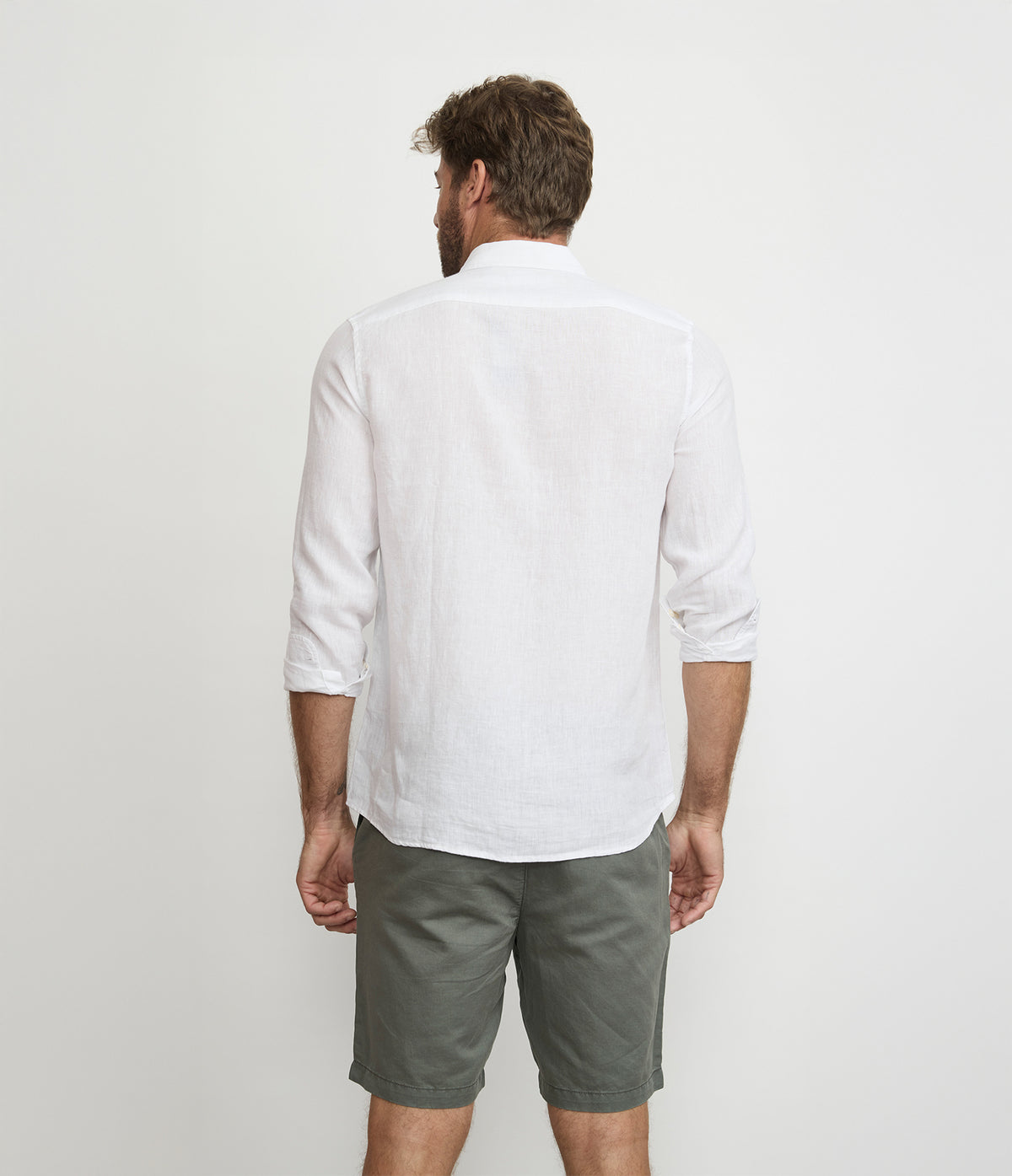 Camisa Hombre Lino Sicilia M/Larga Blanco