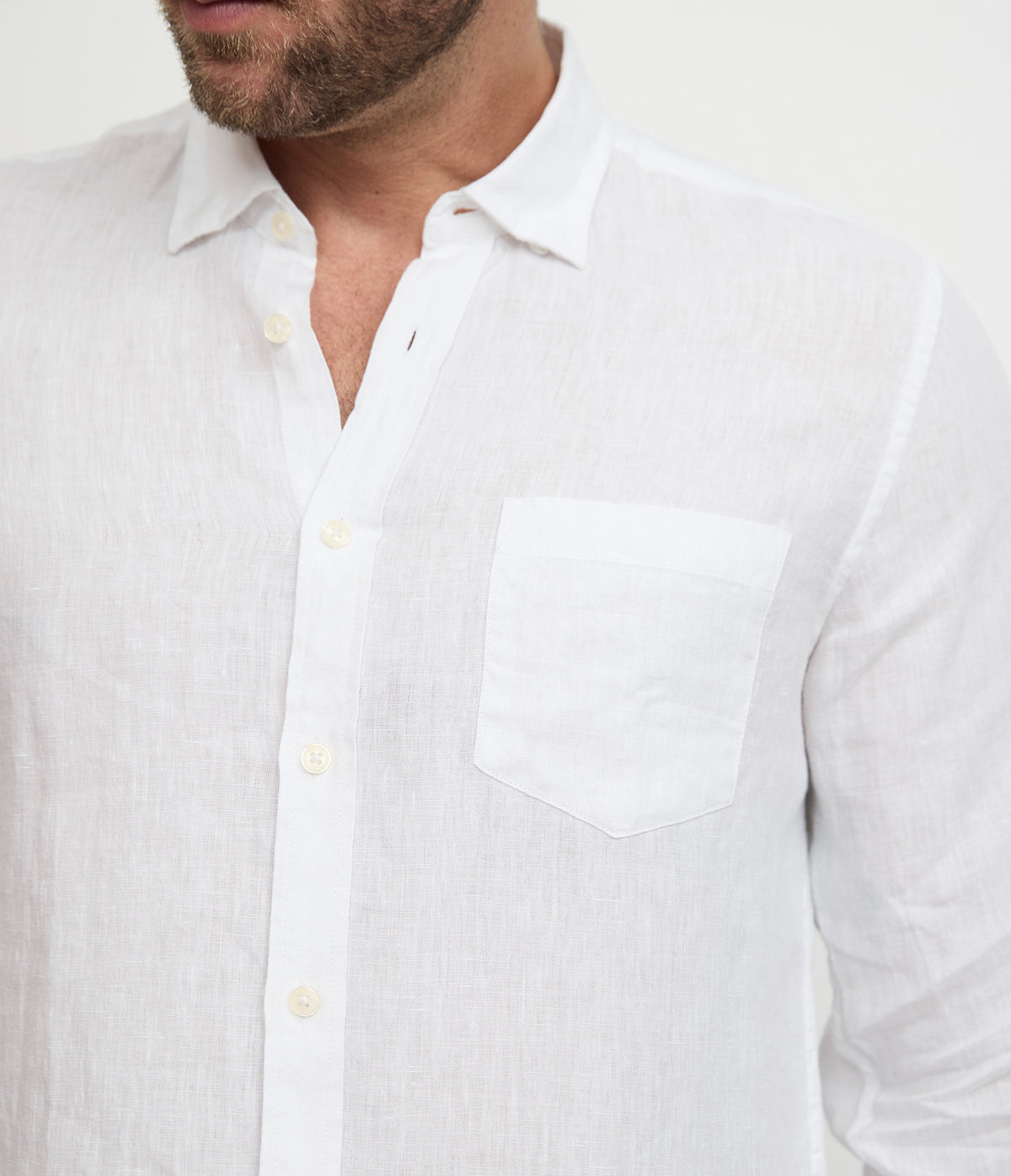 Camisa Hombre Lino Sicilia M/Larga Blanco