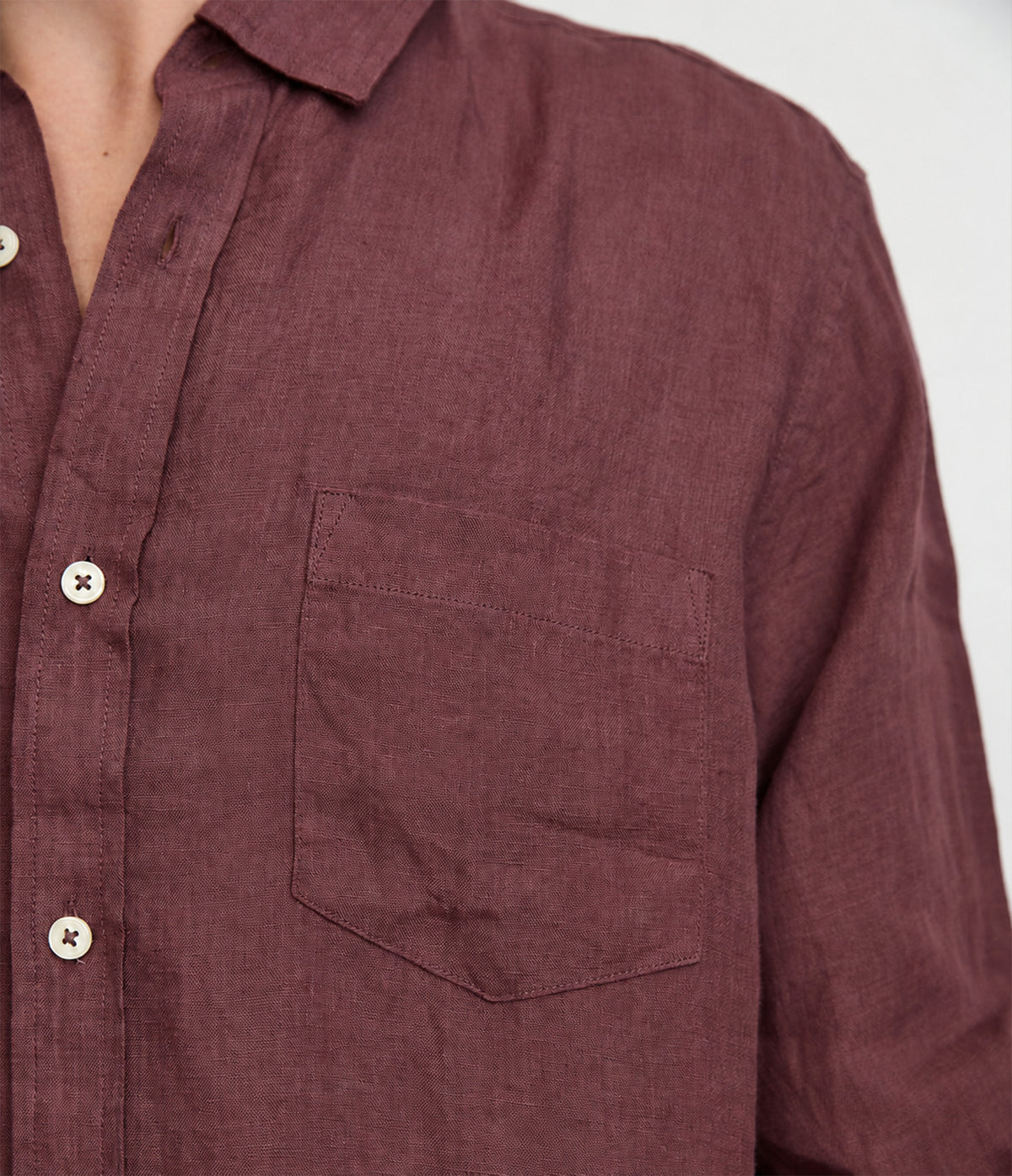 Camisa Hombre Lino Sicilia M/Larga Burdeo