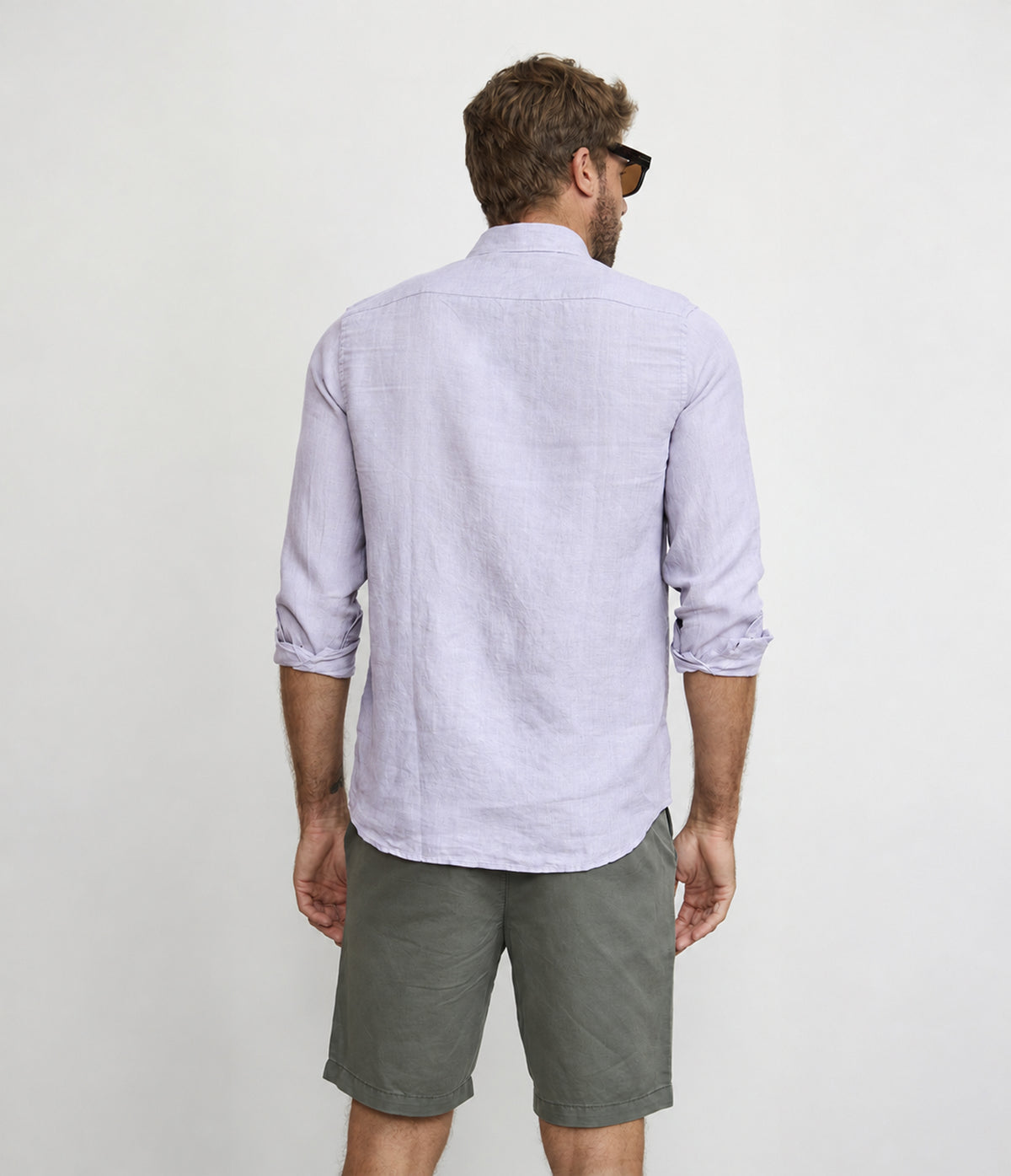 Camisa Hombre Lino Sicilia M/Larga Gris