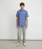 Camisa Hombre Lino Sintra M/Corta Azulino