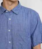 Camisa Hombre Lino Sintra M/Corta Azulino