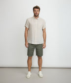 Camisa Hombre Lino Sintra M/Corta Beige