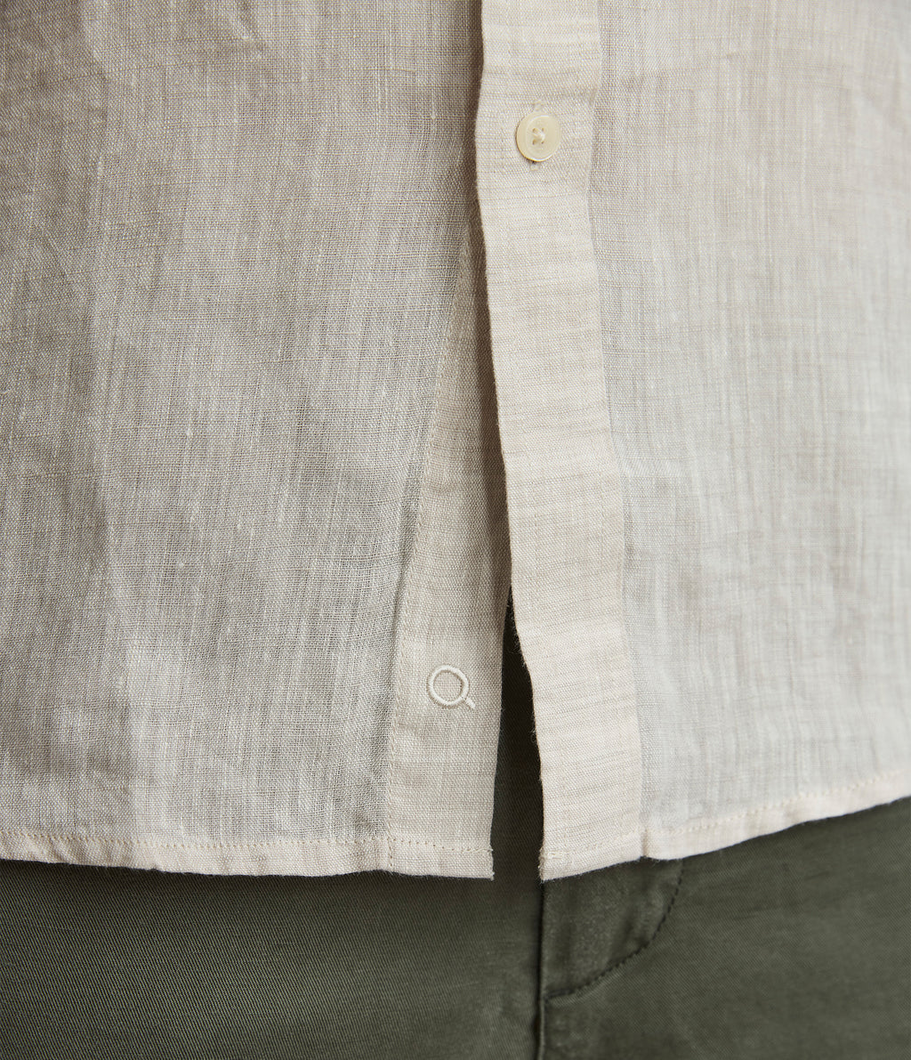 Camisa Hombre Lino Sintra M/Corta Beige