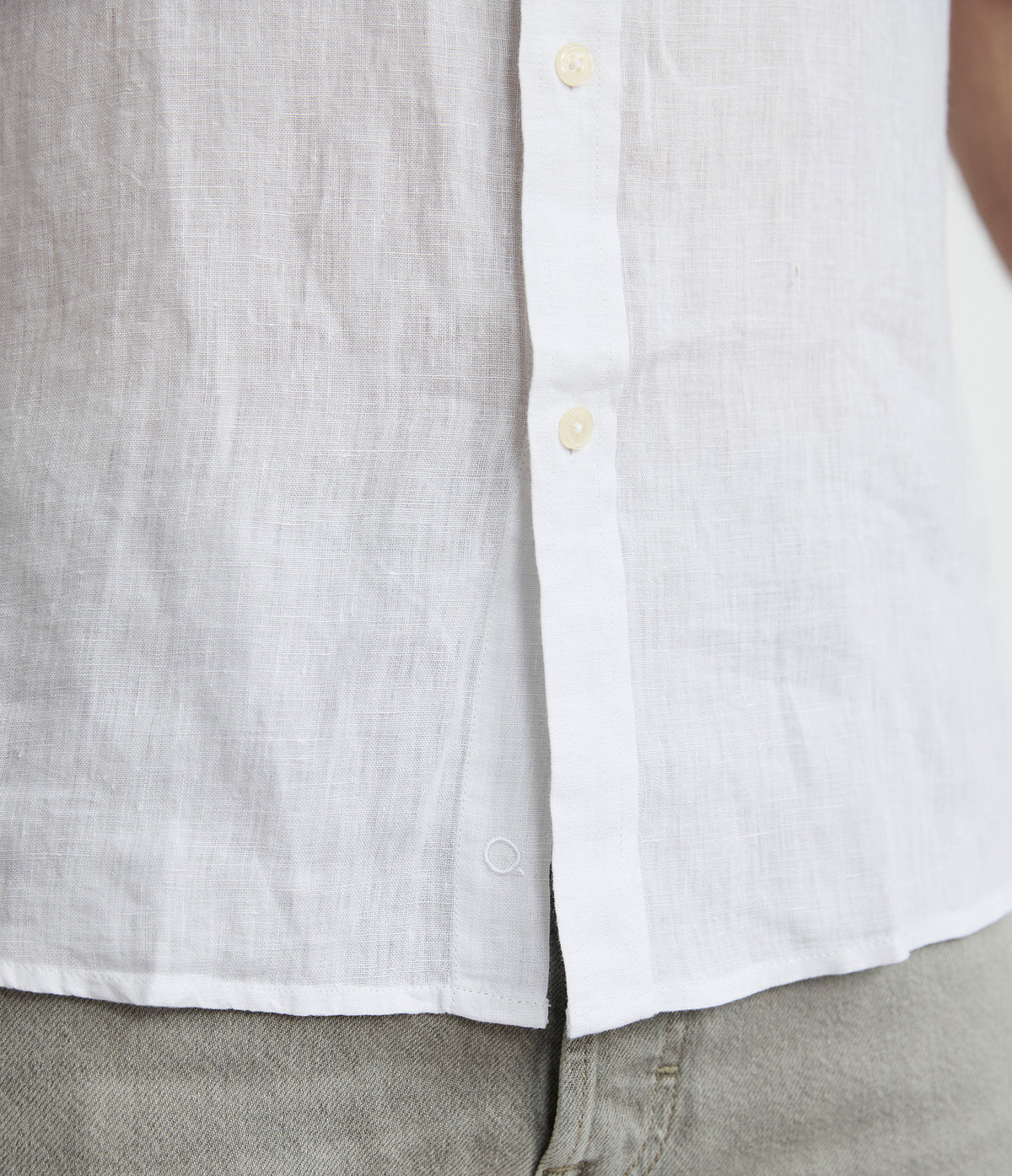 Camisa Hombre Lino Sintra M/Corta Blanco