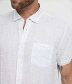 Camisa Hombre Lino Sintra M/Corta Blanco
