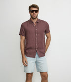 Camisa Hombre Lino Sintra M/Corta Burdeo