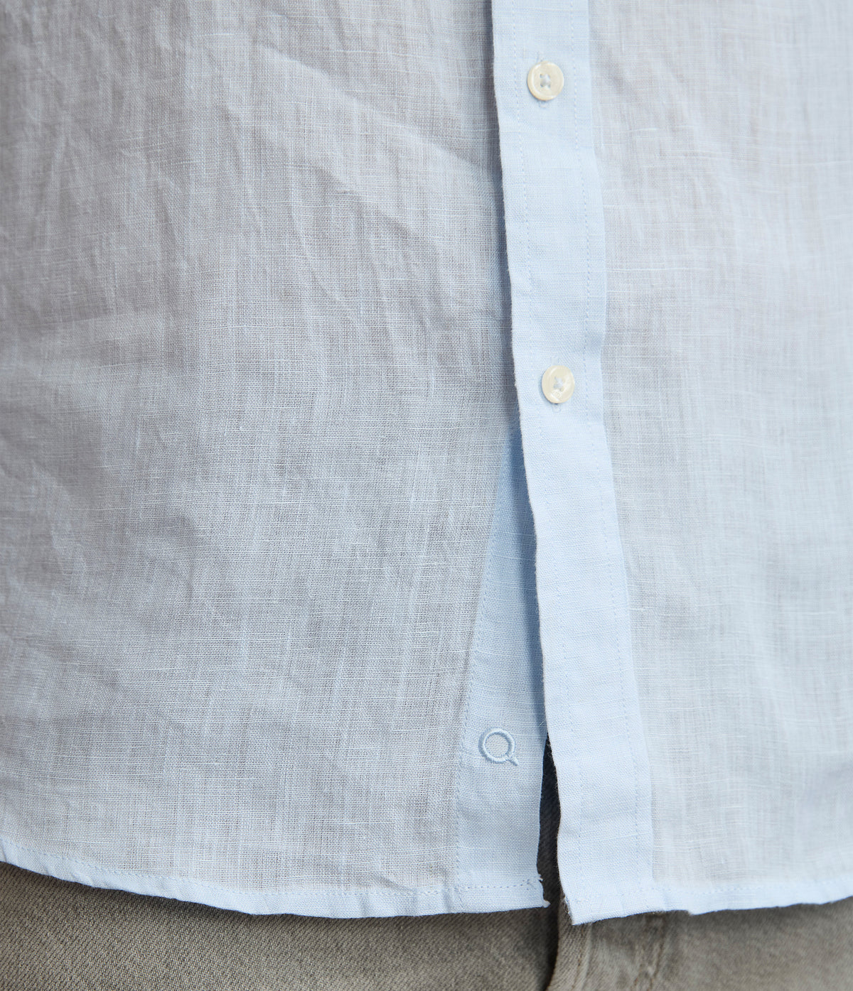 Camisa Hombre Lino Sintra M/Corta Celeste