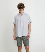 Camisa Hombre Lino Sintra M/Corta Gris