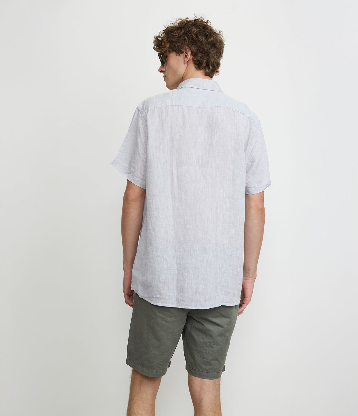 Camisa Hombre Lino Sintra M/Corta Gris