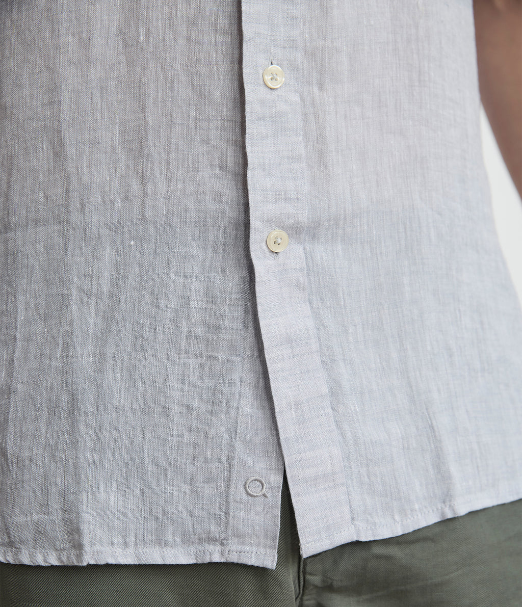 Camisa Hombre Lino Sintra M/Corta Gris